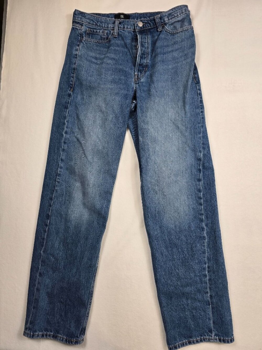 Banana Republic Mens 29L Blue Straight Fit Button-Fly Denim Jeans 100% Cotton